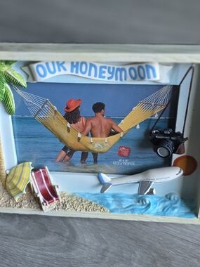 Russ Our Honeymoon 3D Beach 4x6 Picture Frame